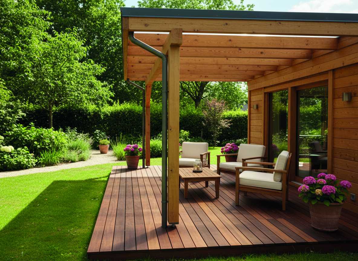 Holzterrasse am Haus