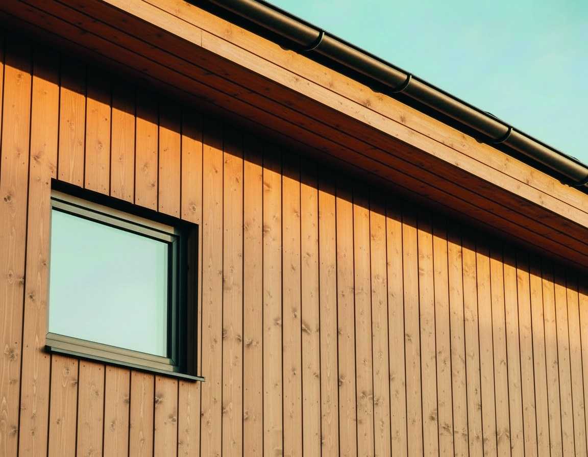 Schalung aus Holz an der Fassade