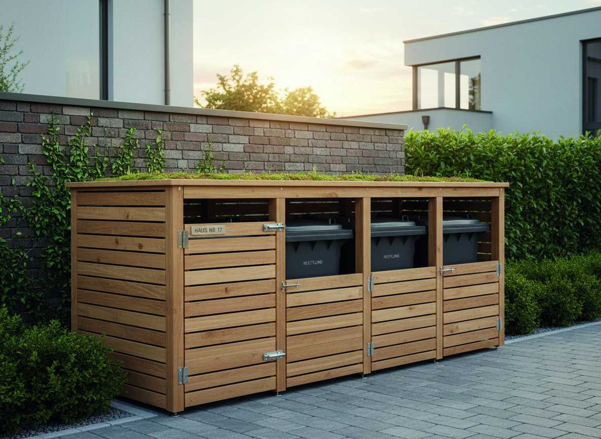 Mülltonneneinhausung aus Holz